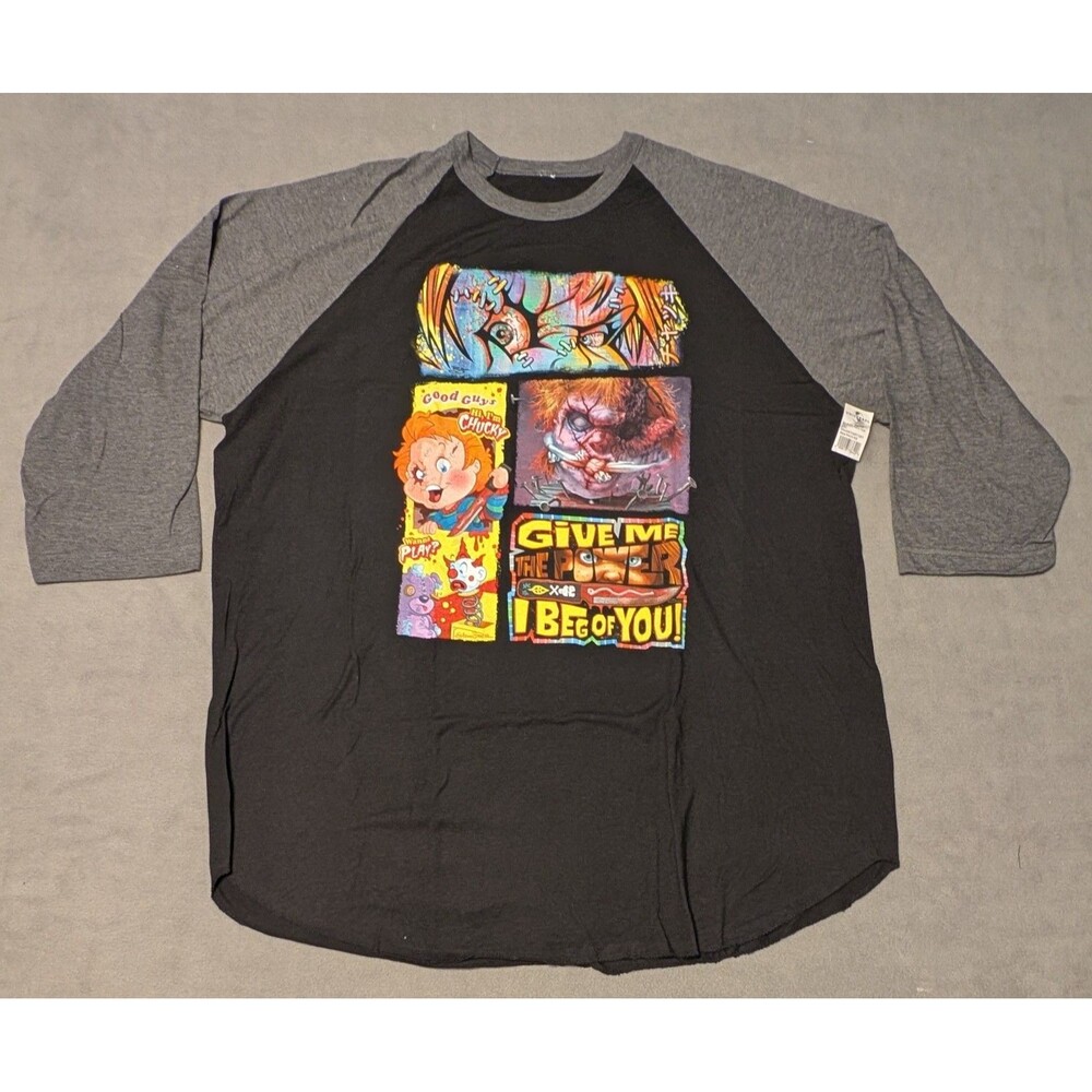 Universal Studios Halloween Horror Nights Chucky Raglan T-Shirt 3XL Black Gray
